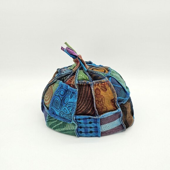 Handmade Patchwork Hobo Beanie Hat Arm Warmer Set Nepal Boho Retro Hippie Grunge main image 5